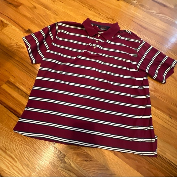 Vintage Arrow Tournament Striped Polo Shirt Mens XL Golf Print - Picture 4 of 6